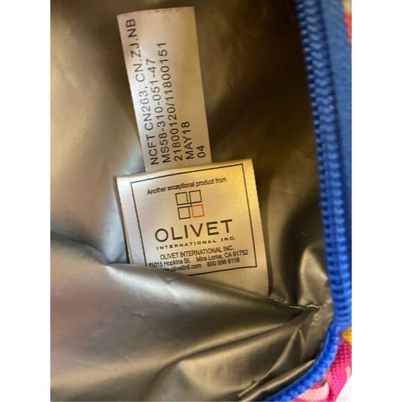 Olivet blue flowers zipper lunch tote 8x15" - Picture 6 of 6